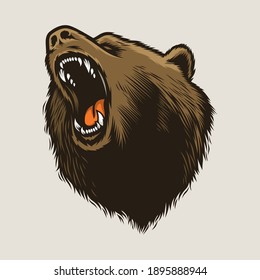 Angry bear illustration Premium Vector
