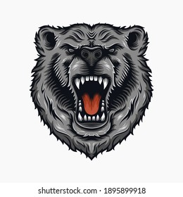 Angry bear illustration Premium Vector
