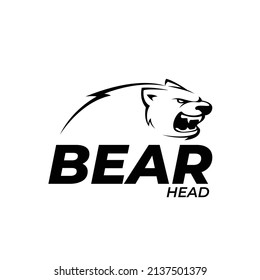ANGRY BEAR LINE ART LOGO VECTOR