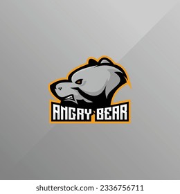 angry bear logo design gaming mascot