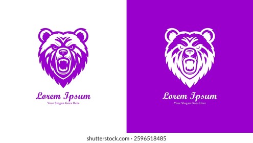 Angry bear logo design in modern style