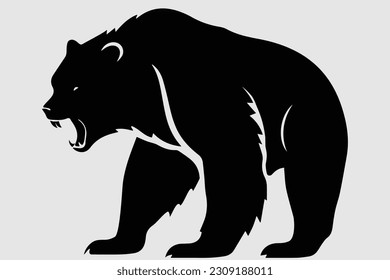 diseño de logotipo de oso enojado con oso, diseño de impresión, ilustración vectorial