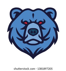 Angry Bear Logo Mascot Template Vector Icon