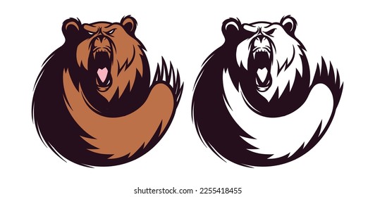 Angry Bear Logo Vector Icon Symbol Template