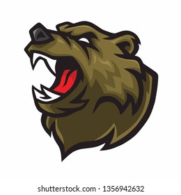 Angry Bear Logo Vector Mascot Design
