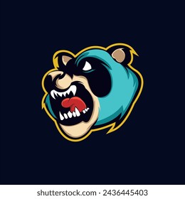 angry bear mascot logo esport