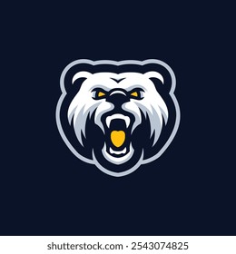 Logotipo do mascote do urso irritado para jogos e esportes