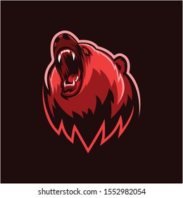 Angry Bear Mascot - logo sport 