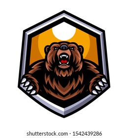Angry bear mascot logo vector