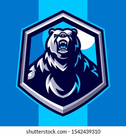 Polar Bear Mascot Illustration Esport Sport Stock Vector (Royalty Free ...