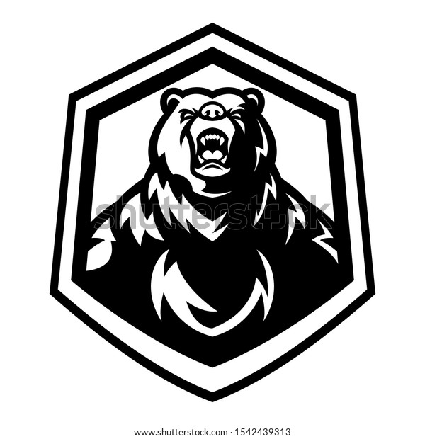 Angry Bear Mascot Logo Vector Black Stock Vector (Royalty Free ...