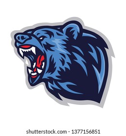 Angry Bear Roaring  Logo Design Mascot Template Vector