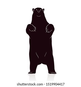 angry bear silhouette vector isolated on white backround
