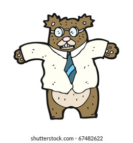 angry bear teacher cartoon