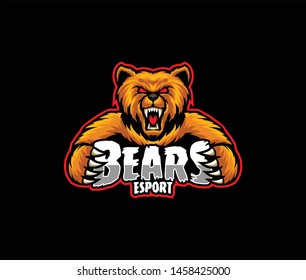 Angry Bear vector, esport gaming logo