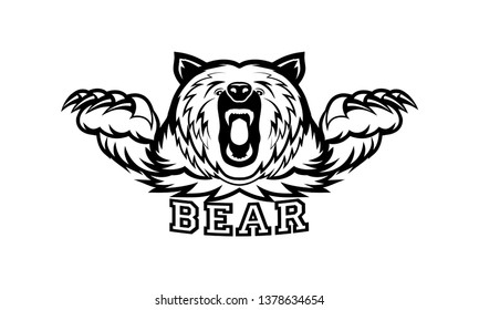 angry bear vector icon