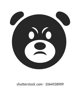 angry bear vector icon sign
