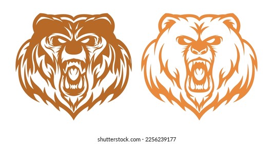 Angry Bear Vector Icon Symbol Template