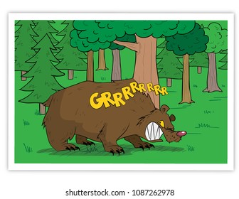 angry bear in the woods
