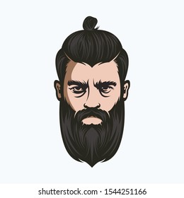 angry bearded man vector awesome