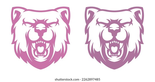 Angry Bears head logo design vector icon symbol template