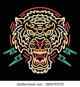 angry beast line art vector design