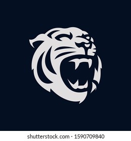 angry beast tiger head vector logo design