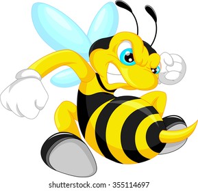 angry bee cartoon