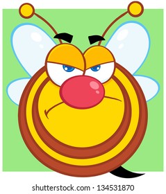 Angry Bee Cartoon Character