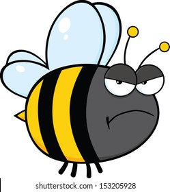 Angry Bee Cartoon Character