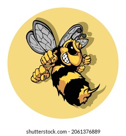 Angry bee design Free Vector