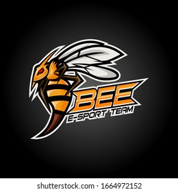 Angry bee esport mascot logo design vector illustration