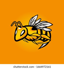 Angry bee esport mascot logo design vector illustration