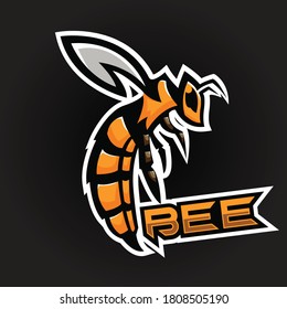 Angry bee esport mascot logo design vector illustration