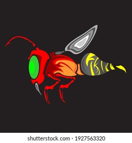 Angry Bee Mascot Vector Illustration 