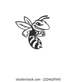 Angry Bee - Wasp Silhouette - Stinger Hornet Vector