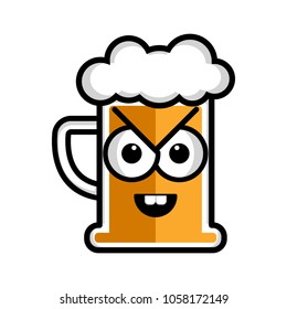Angry beer cartoon character