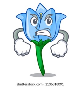 Angry bell flower mascot cartoon