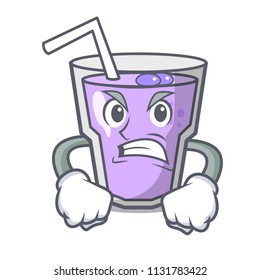 Angry berry smoothie mascot cartoon