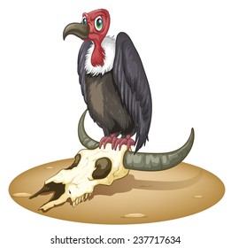 An angry bird above the animal's head on a white background