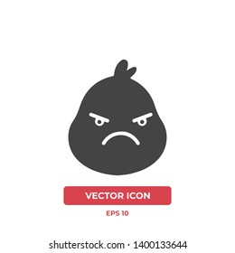 Angry bird vector icon illustration. Premium quality.