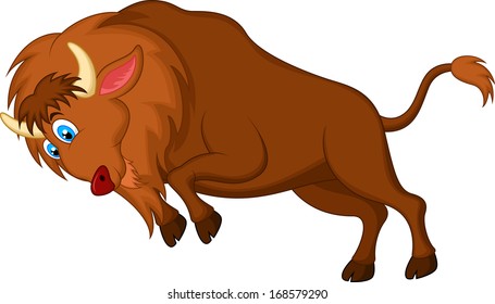 Angry bison cartoon