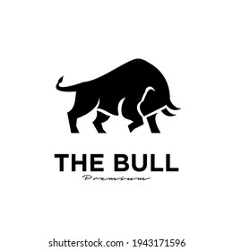 angry black bull vector logo icon design illustration isolate white background