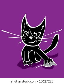 Angry Black Cat Mouse Stock Vector (Royalty Free) 10627225 | Shutterstock