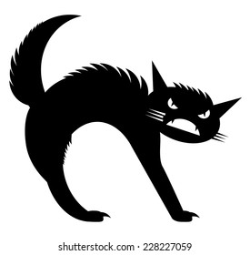 Angry Black Cat Vector Stock Vector (Royalty Free) 228227059 | Shutterstock