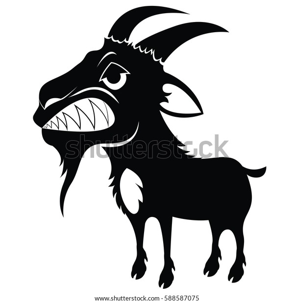 Angry Black Goat Stock Vector Royalty Free 588587075