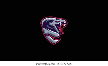 Angry Black King Cobra logo template
