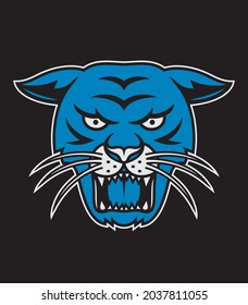 Angry black panther head vector