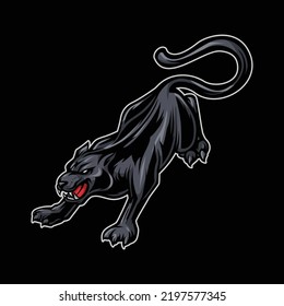 Angry Black Panther Mascot Illustration Stock Vector (Royalty Free ...