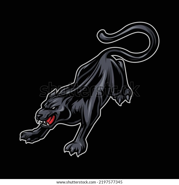 Angry Black Panther Mascot Illustration Stock Vector (Royalty Free ...